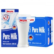 MUH 甘蒂牧场 全脂纯牛奶 200ml 24盒 *3件 +凑单品