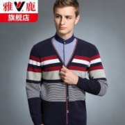 雅鹿 男士假两件加绒针织衫