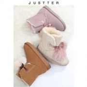 Justter 女内增高牛皮雪地靴 139元包邮（169-30）