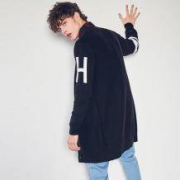 AMH 男士中长款针织开衫