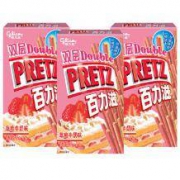 格力高（glico）双层百力滋草莓牛奶分享装 65g*3盒