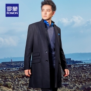 罗蒙 2018年秋冬款 男士商务中长款 羊毛大衣外套