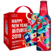 百威啤酒 新年限量版铝瓶 355mlx6瓶x2件 礼盒装