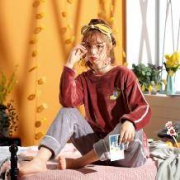 斯爵金 女士加厚法兰绒睡衣套装