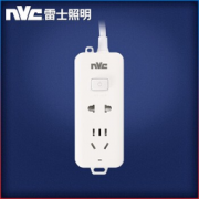 nvc-lighting 雷士照明 总控二位插排 1.2米  9.99元包邮