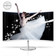 施华洛世奇定制版：AOC  1700R曲率 31.5英寸 曲面电脑显示器C32V1QDS