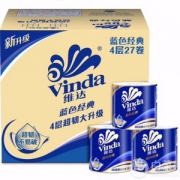 维达 蓝色经典 4层200g卫生纸*27卷*4箱 ¥219.6元包邮