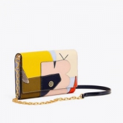 Tory Burch  托里·伯奇 ROBINSON女士真皮拼色链条单肩包 $146.3（需用码）