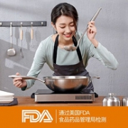FDA认证，炊尚 304不锈钢 无涂层 不沾炒锅32cm