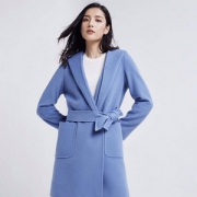 网易严选 女士经典羊绒毛混纺连帽毛呢大衣 3色