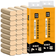 蓝漂 竹浆本色无芯卷纸 3提42卷 131*110mm 4层加厚