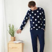 严选 冬季摇粒绒起居服套装 星星分身