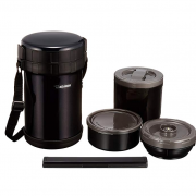 象印（ZOJIRUSHI）   SL-XE20-AD 不锈钢保温便当盒 黑色 2L