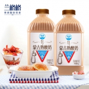 兰格格 蒙古草原酪酸乳炭烧酸奶1000g*2桶
