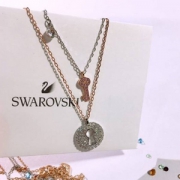 情人节好礼！Swarovski 施华洛世奇 Crystal Wishes Key 女士钥匙和锁项链套装 5272240