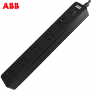 ABB 轩致系列 AF606-885 五位五孔排插 10A 黑色  75.1元包邮