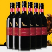 WolfBlass 纷赋 红牌 红牌赤霞珠梅洛红葡萄酒 750ml*6瓶 *3件 449.6元包邮