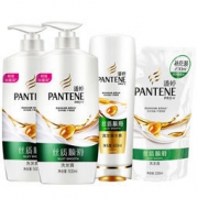 潘婷 氨基酸丝质顺滑洗发水套装（洗500ml*2+护400ml） 79.8元