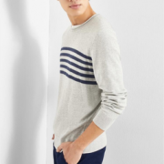 GAP 盖璞 123265 男款圆领条纹长袖针织衫  99元，可用券满减