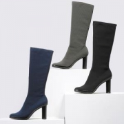 CHARLES & KEITH CK1-90900046 高跟圆头长筒靴