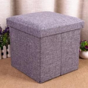 一米色彩 布艺沙发凳换鞋凳 (浅灰色 30*30*30cm)