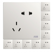ABB 轩致 白色 86型五孔插座 10只装 +凑单品  95.79元包邮