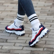 19年新款，Skechers 斯凯奇 D'LITES系列 女士厚底复古运动鞋 13141