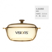 2日8点：VISIONS 康宁 VS-4L-HD 高清系列晶彩透明耐热玻璃汤锅 4L 359元包邮