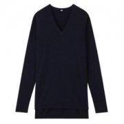 MUJI 无印良品 W7AA002 女士牦牛绒羊毛混纺V领毛衣