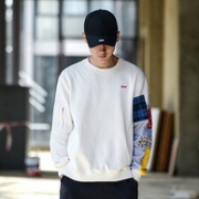 花布拼接，迈克菲恩 男士 潮流 套头卫衣