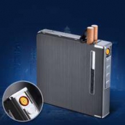 zippo 自动弹烟盒20支装 USB充电点烟器