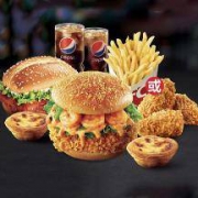 KFC 肯德基 避风塘大虾鸡腿双层堡双人餐兑换券