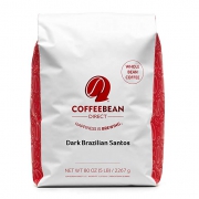Coffee Bean Direct 黑色巴西桑托斯 深度烘焙 全豆咖啡5磅（2267g）
