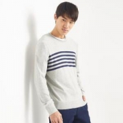 GAP 盖璞 123265 男款圆领条纹长袖针织衫