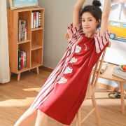 睡裙女夏纯棉短袖大码家居服孕妇睡衣 券后￥31