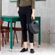 优衣库制造商，Maxwin 马威 女式全棉显瘦九分休闲裤 3色