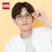 纯钛光学眼镜架+依视路 钻晶A4系列 1.56非球面镜片 HAN 近视眼镜