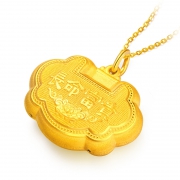 CHOW TAI FOOK 周大福 F162655 足金长命富贵长命锁 6.9g