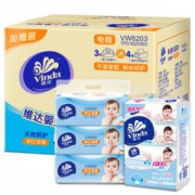 Vinda 维达 （婴儿湿巾 80片*3包 +婴儿抽纸 4包） *4件