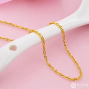 CHOW TAI FOOK 周大福 F173873 水波涟足金黄金项链3.4g