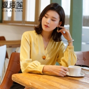 韩版百搭女衬衫新款真丝上衣