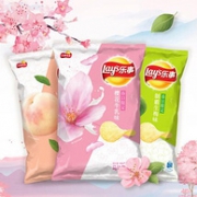 春季新口味，Lay's 乐事 樱花牛乳+生梅+白桃味65g 各3包