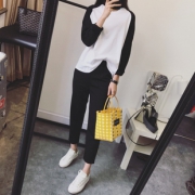 韩版宽松显瘦直筒烟管裤