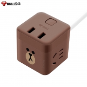 公牛（BULL）  GNV-UU212B 布朗熊小魔方USB插座 1.5米