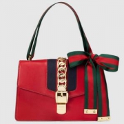 GUCCI 古驰 Sylvie 女士真皮手提包