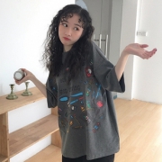 网红ins港风大版宽松短袖女t恤