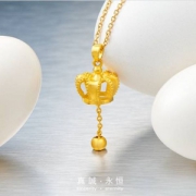 CHOW TAI FOOK 周大福 F188512 皇冠足金黄金吊坠 4.3g
