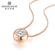 钻石世家 18K金泡泡钻石项链 I-J色 8分