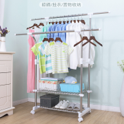 【白菜价】 不锈钢落地双杆式室内移动挂衣架