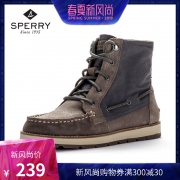 SPERRY/斯佩里女鞋 秋冬保暖系带高帮鞋 麂皮防滑短靴休闲马丁靴 219元